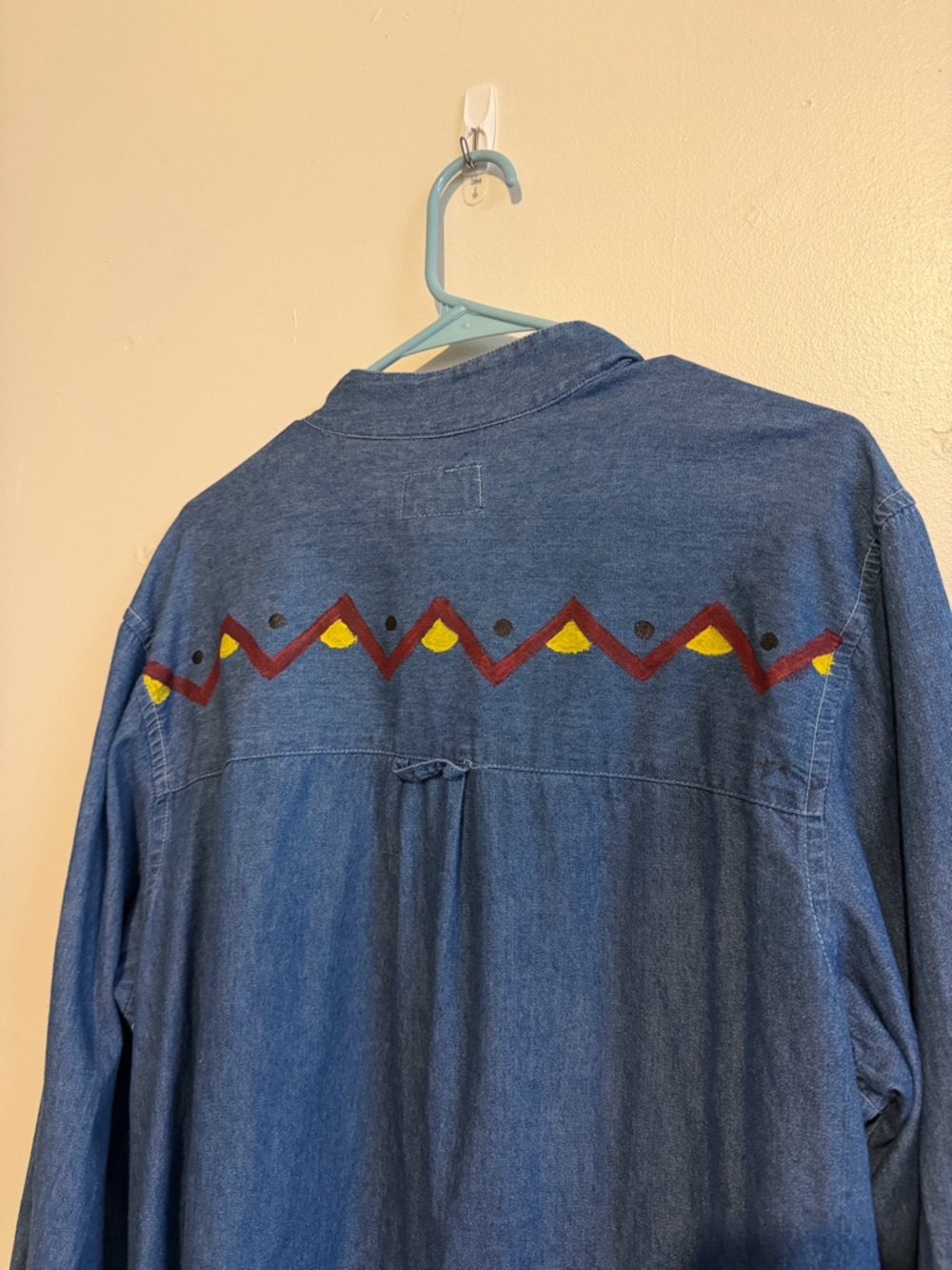 Vintage Hand Painted Denim Button Down